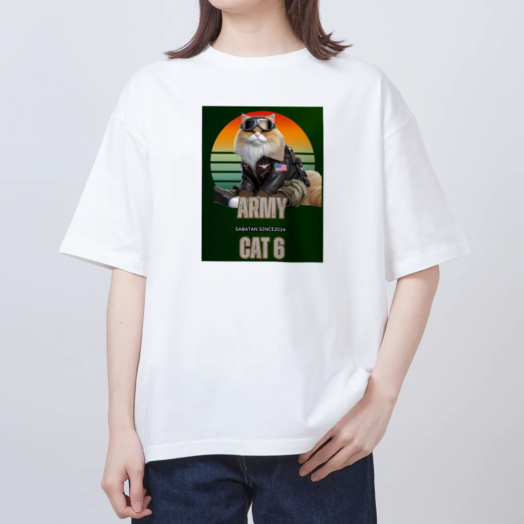 SaBATaNのアーミー猫6 オーバーサイズTシャツ