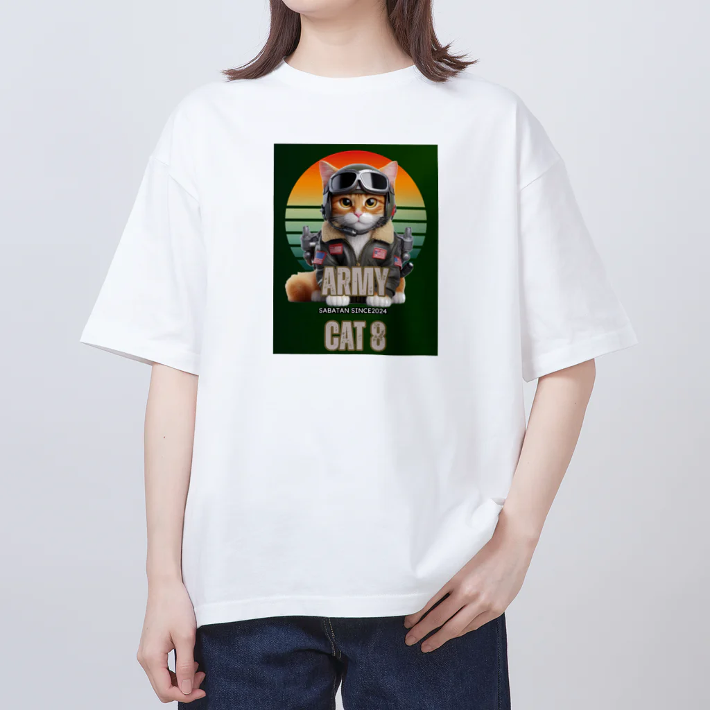 SaBATaNのアーミー猫8 オーバーサイズTシャツ