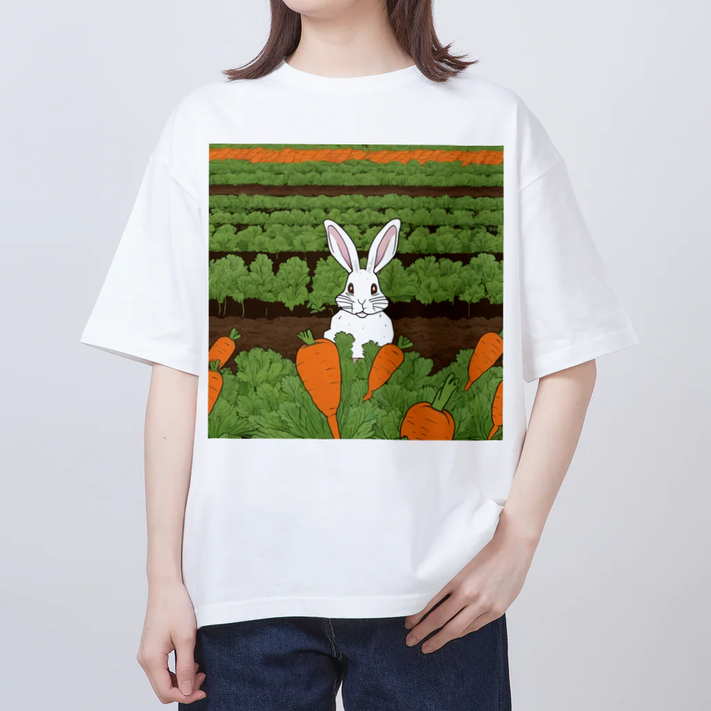はちみつあめの人参畑のウサギさん Oversized T-Shirt