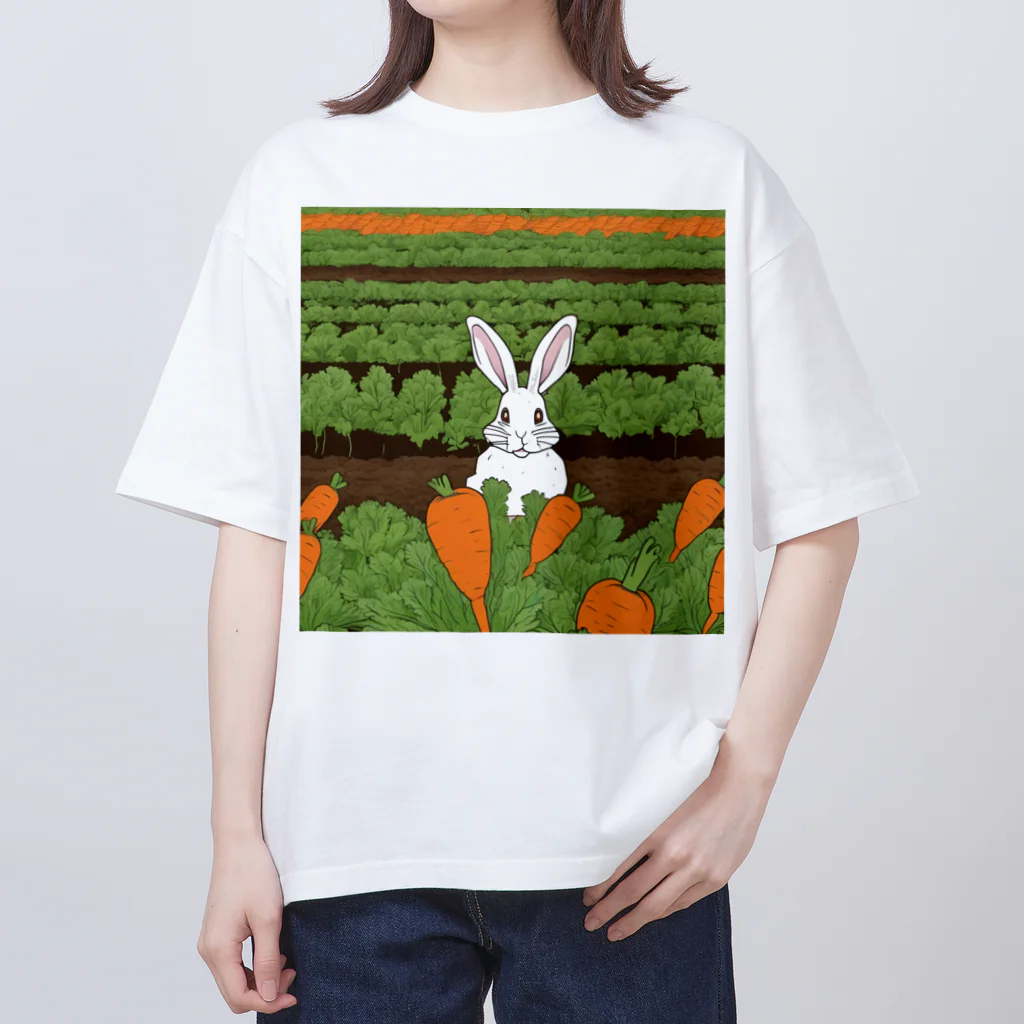 はちみつあめの人参畑のウサギさん オーバーサイズTシャツ