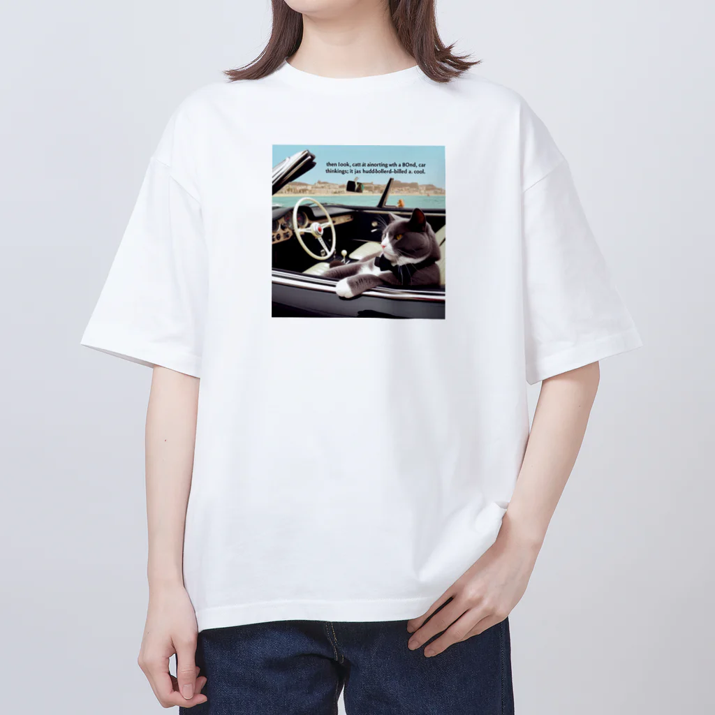 frogsystemのハードボイルドに憧れる猫 Oversized T-Shirt