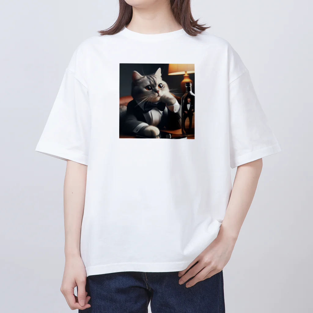 frogsystemのハードボイルドに憧れる猫２ Oversized T-Shirt