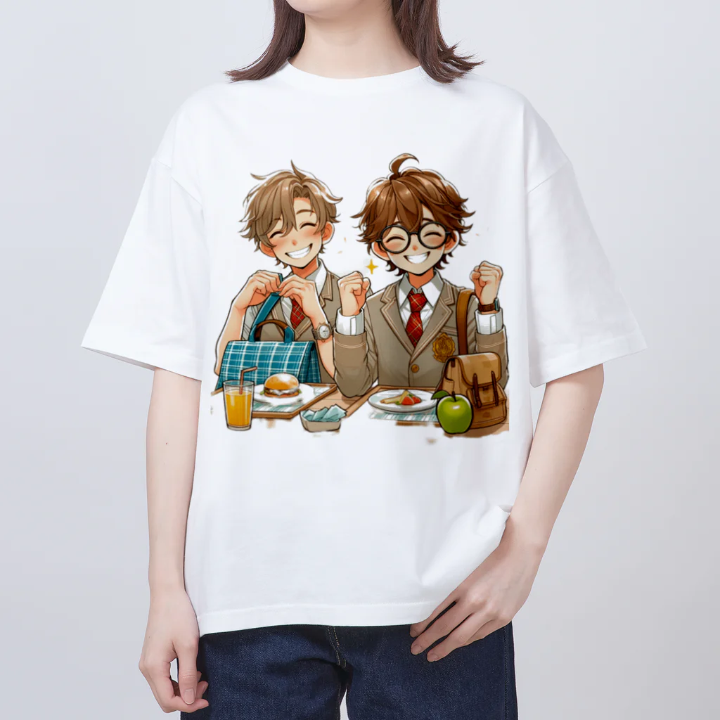 可愛い男の子イラスト販売所　By,keicyanの男の子　中学1年生　ランチタイム オーバーサイズTシャツ