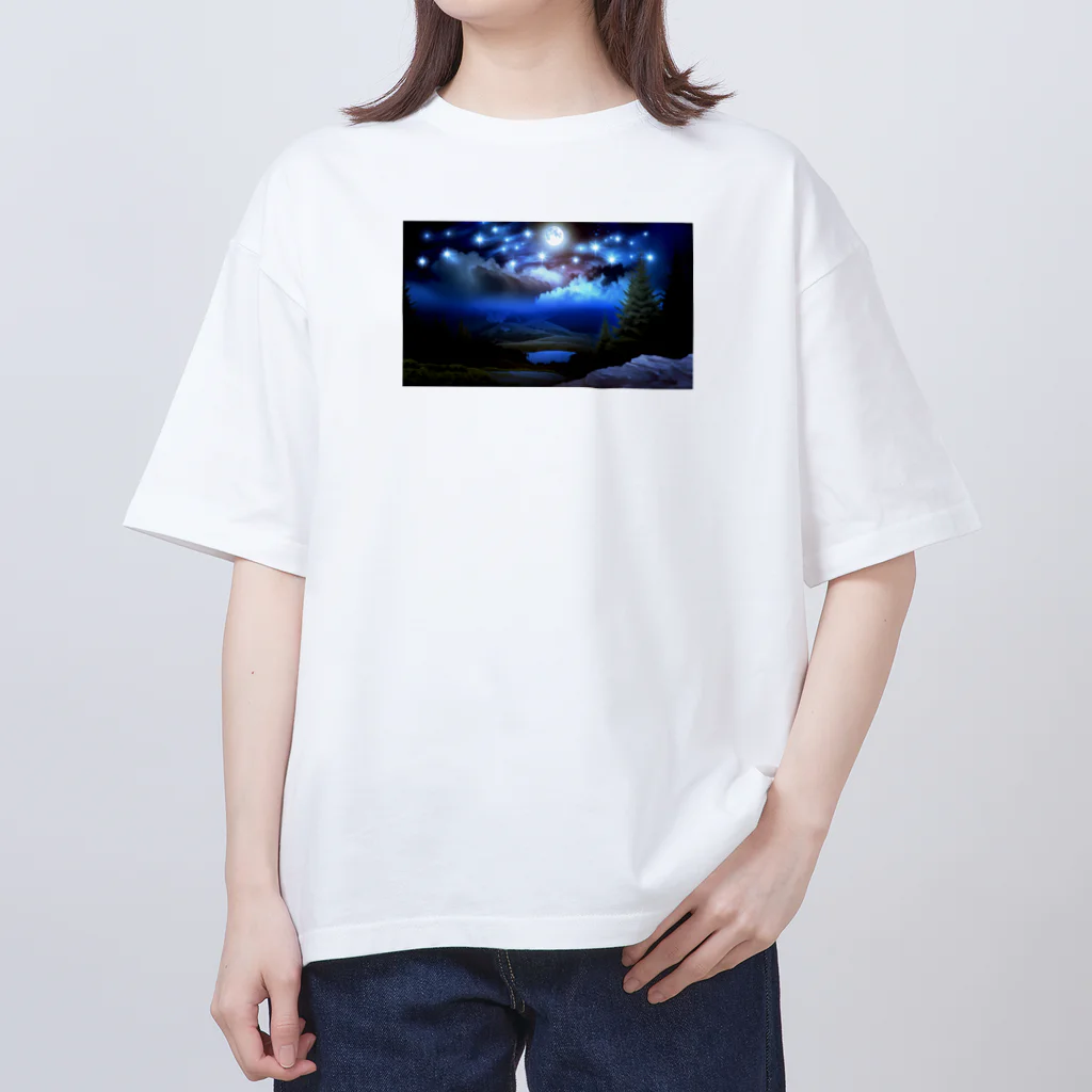 zakki-Rの山の夜景 オーバーサイズTシャツ