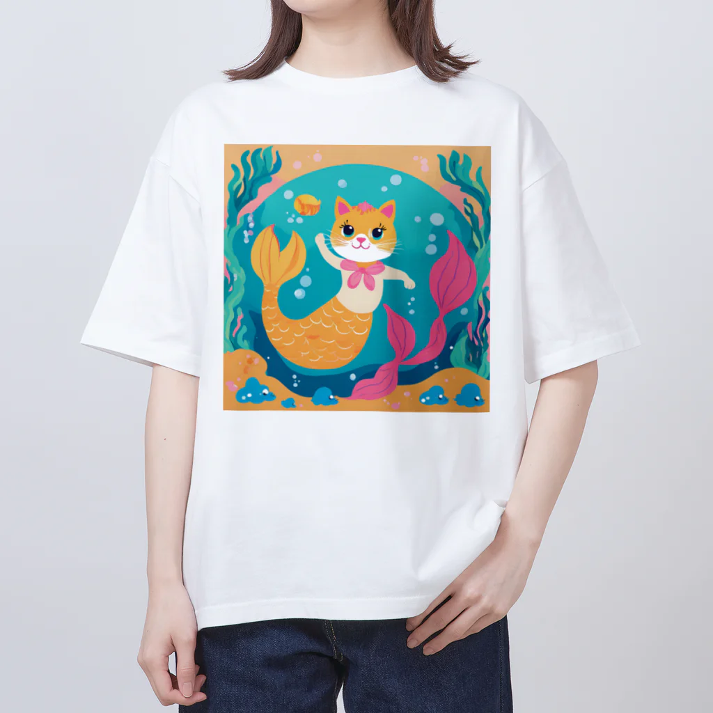 HanaCatStudioのおねがいしマーメイド Oversized T-Shirt