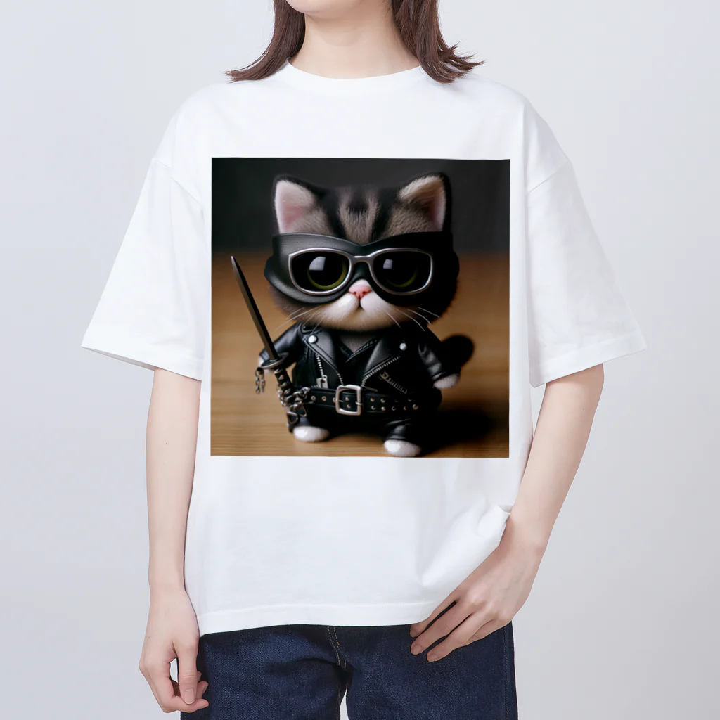 hana72の悪党な猫ちゃん オーバーサイズTシャツ