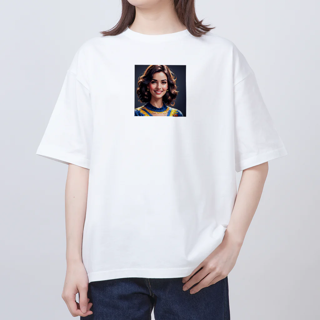 AI美女ワールドの笑顔の美女 Oversized T-Shirt