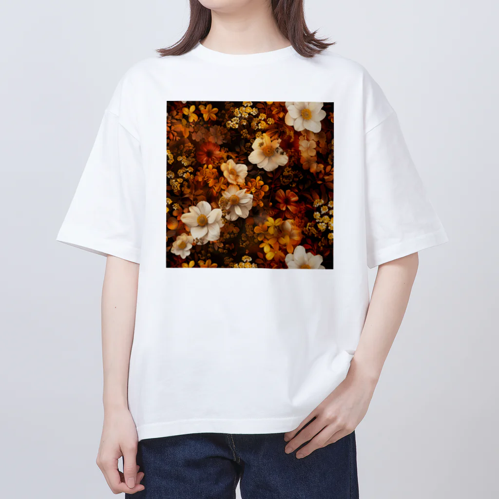 オンラインショップイエローリーフの綺麗な白と黄色い花 Oversized T-Shirt