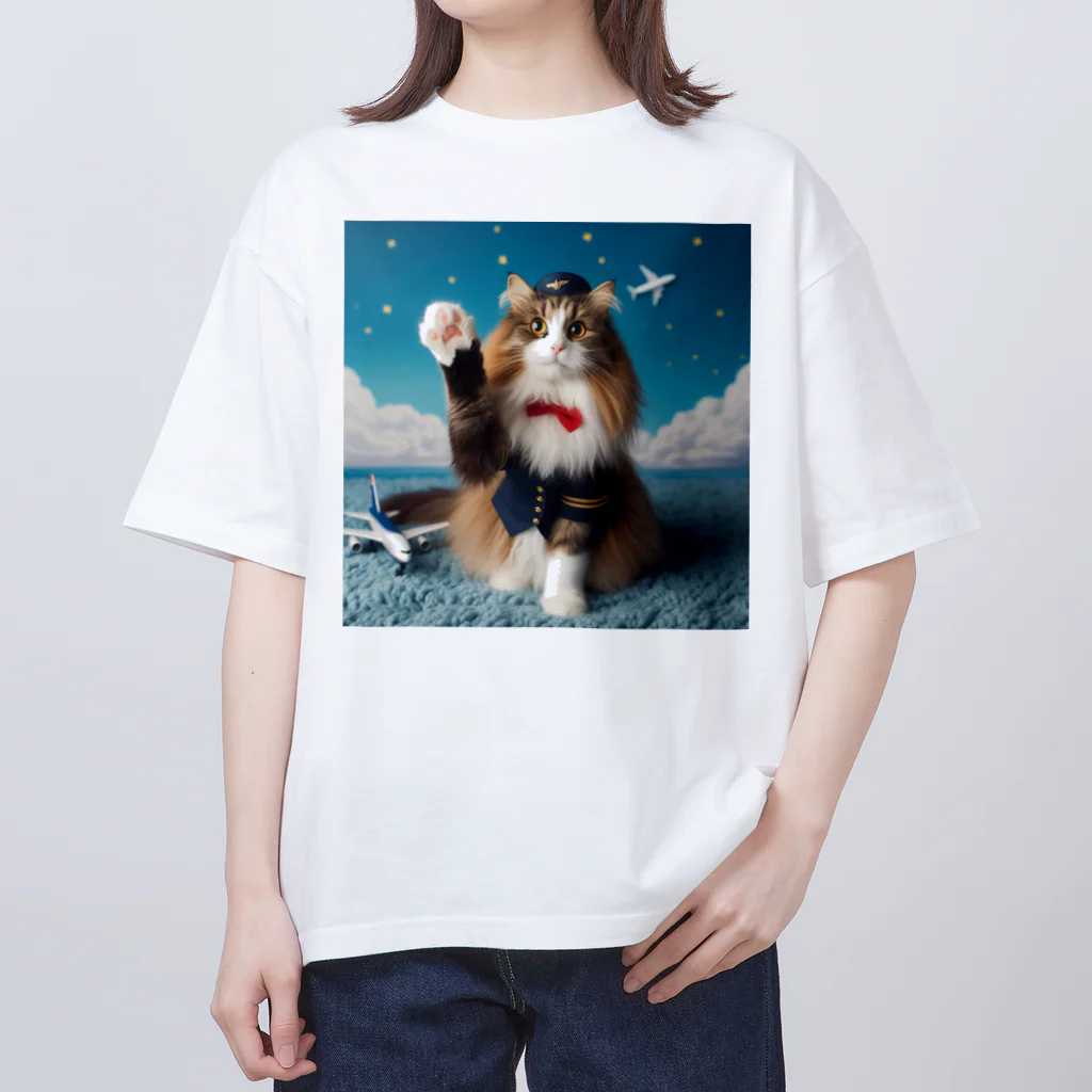 sophie138の猫の客室乗務員 Oversized T-Shirt