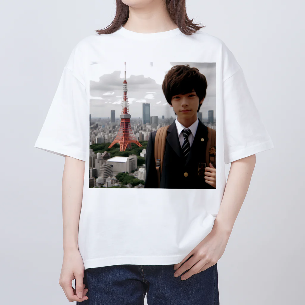 可愛い男の子イラスト販売所　By,keicyanの男の子　中学1年生　タワーバッグに Oversized T-Shirt