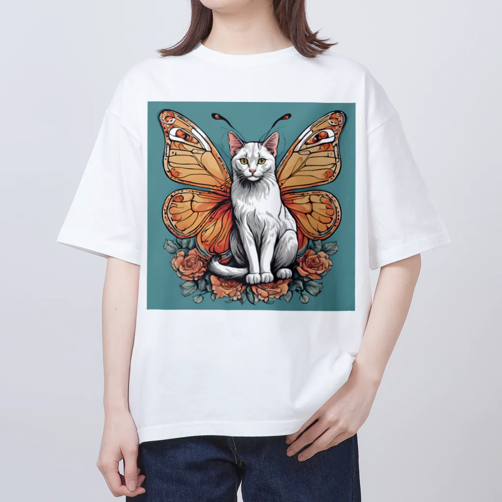 はちみつあめの蝶のコスプレネコちゃん オーバーサイズTシャツ