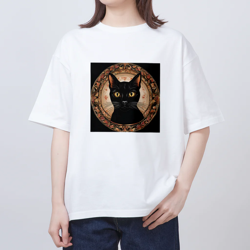 いっしーオリジナルの黒猫 Oversized T-Shirt