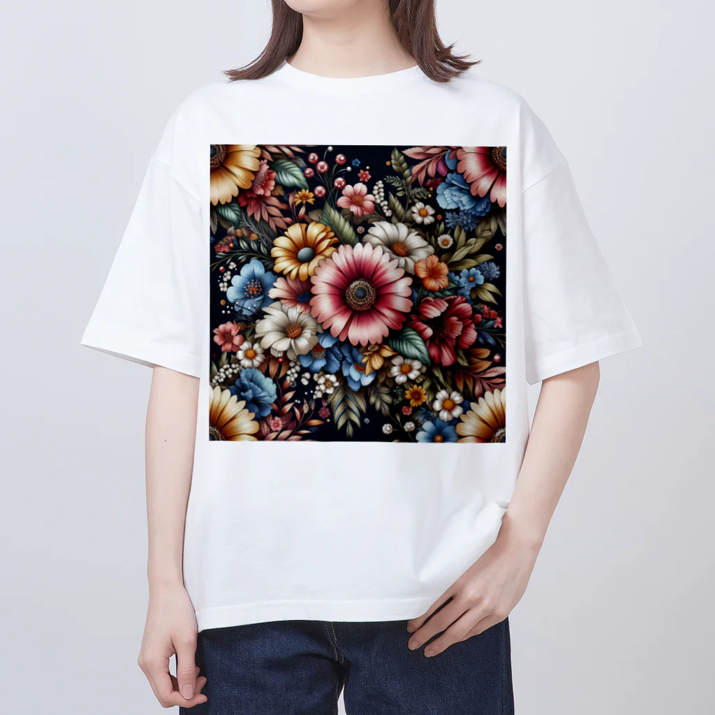 tatsumi_0213のフラワー オーバーサイズTシャツ