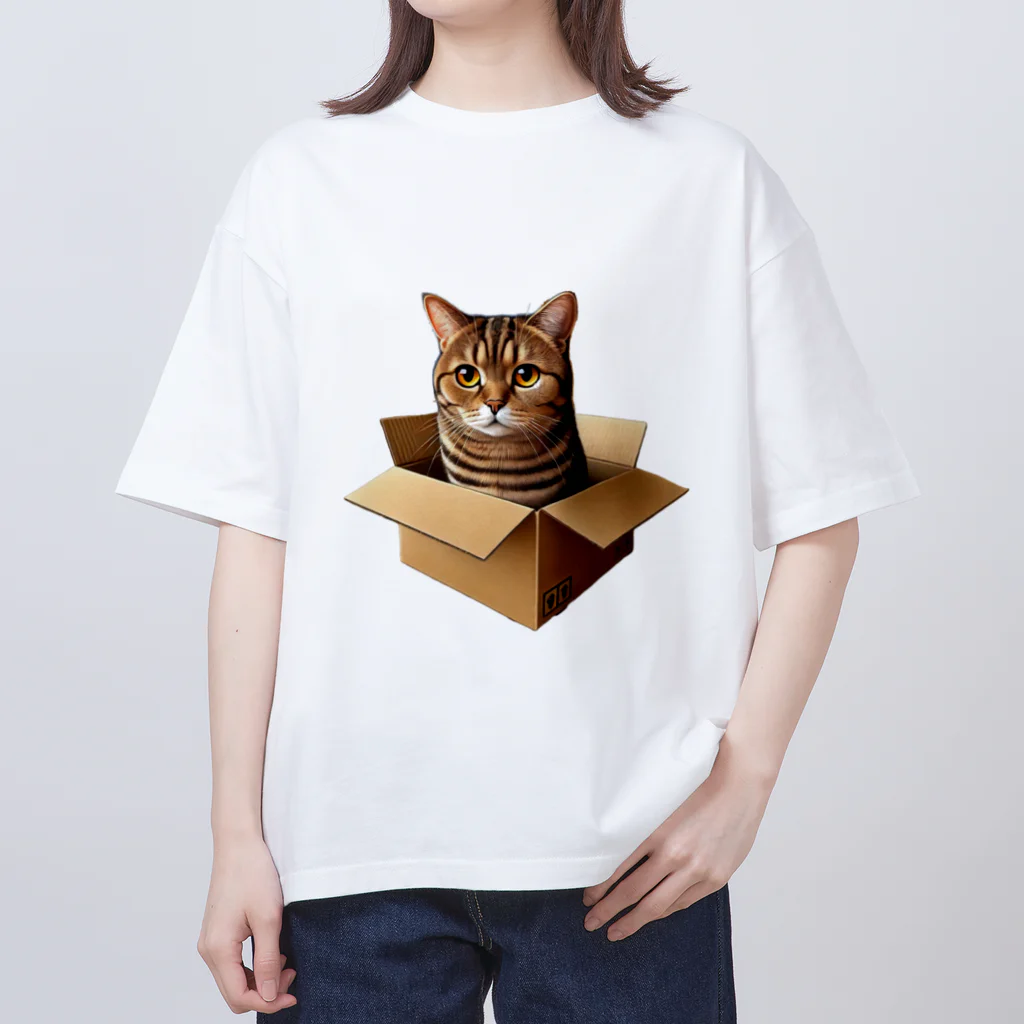 猫の小梅お嬢さんの小梅ちゃん　箱猫 Oversized T-Shirt