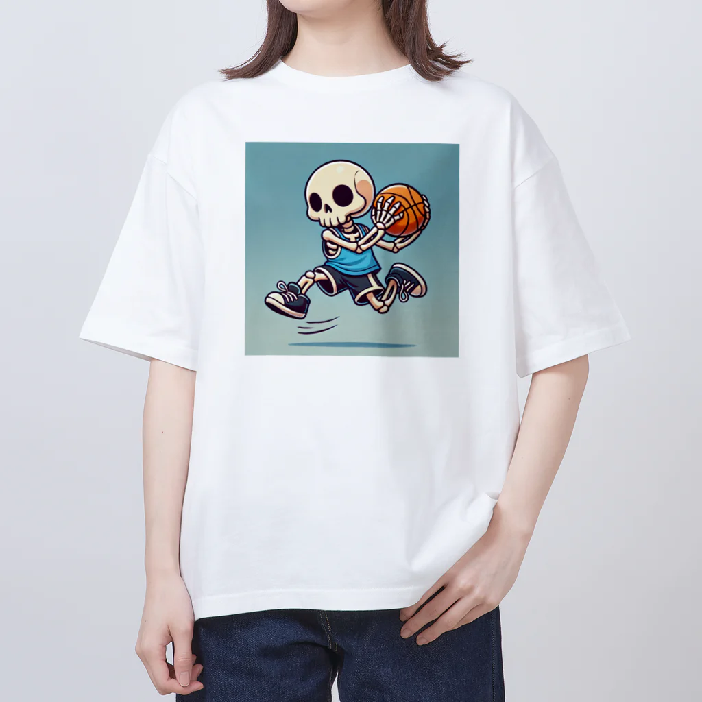 Oz techのスカルフープ：ゴーストプレイヤーのダンクショット Oversized T-Shirt
