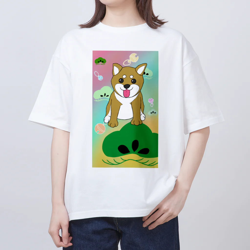 Lily bird（リリーバード）のにこにこ柴犬 和柄② オーバーサイズTシャツ