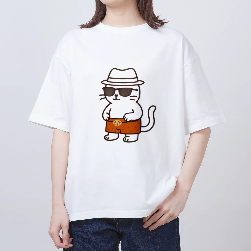 マカロンのサングラスをかけたネコ Oversized T-Shirt