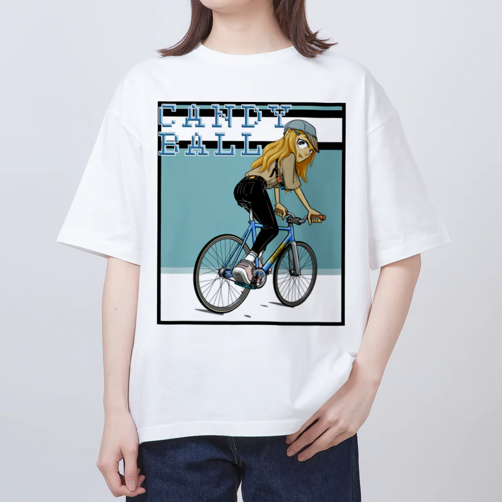 nidan-illustrationのCANDY BALL (fixie girl) オーバーサイズTシャツ
