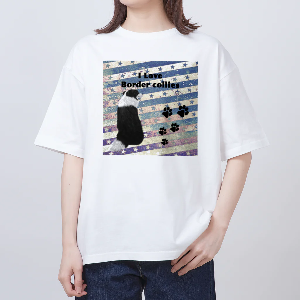 kcraft-bordercollieのボーダーコリー　振り向きver オーバーサイズTシャツ