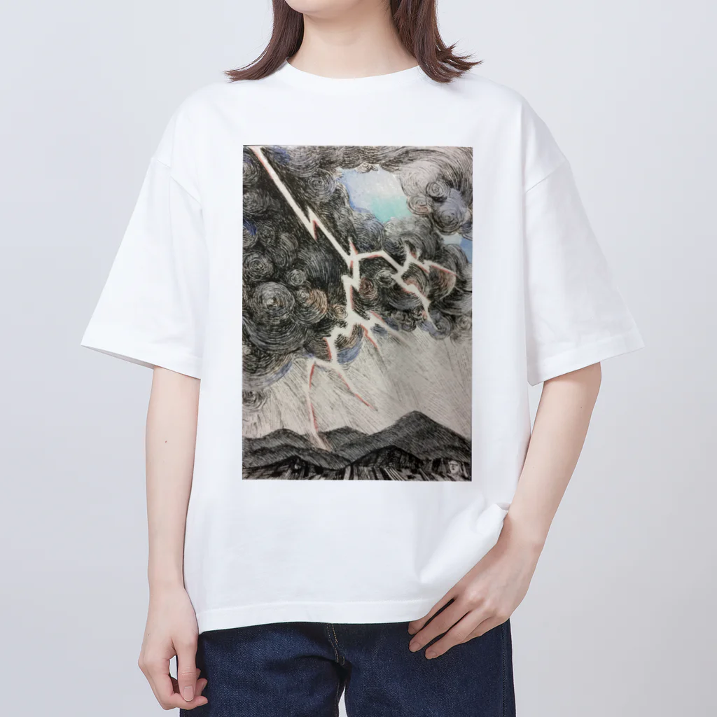 オチタケヒト takehito ochi きゃったろうの天気シリーズ〜嵐〜 オーバーサイズTシャツ