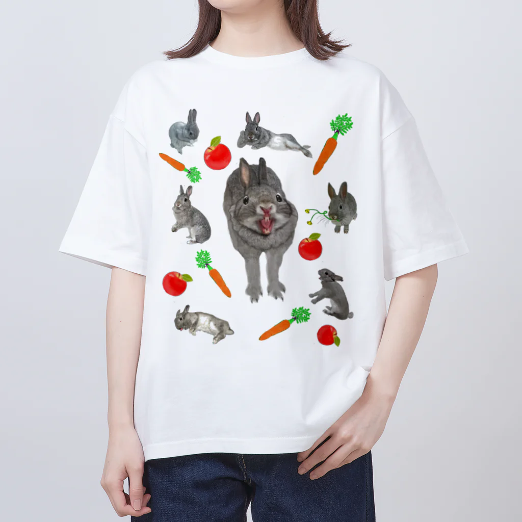 いきもの大好き！ほほえみフレンズの大好き！ウサギさん オーバーサイズTシャツ