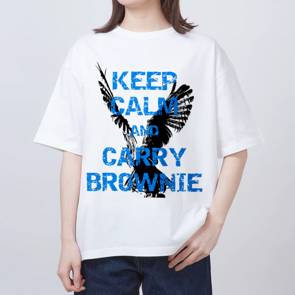 座敷ふくろうのKEEP CALM AND CARRY BROWNIE オーバーサイズTシャツ