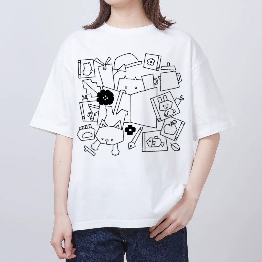 Illustrator イシグロフミカのBOOKCATCOFFEE Oversized T-Shirt