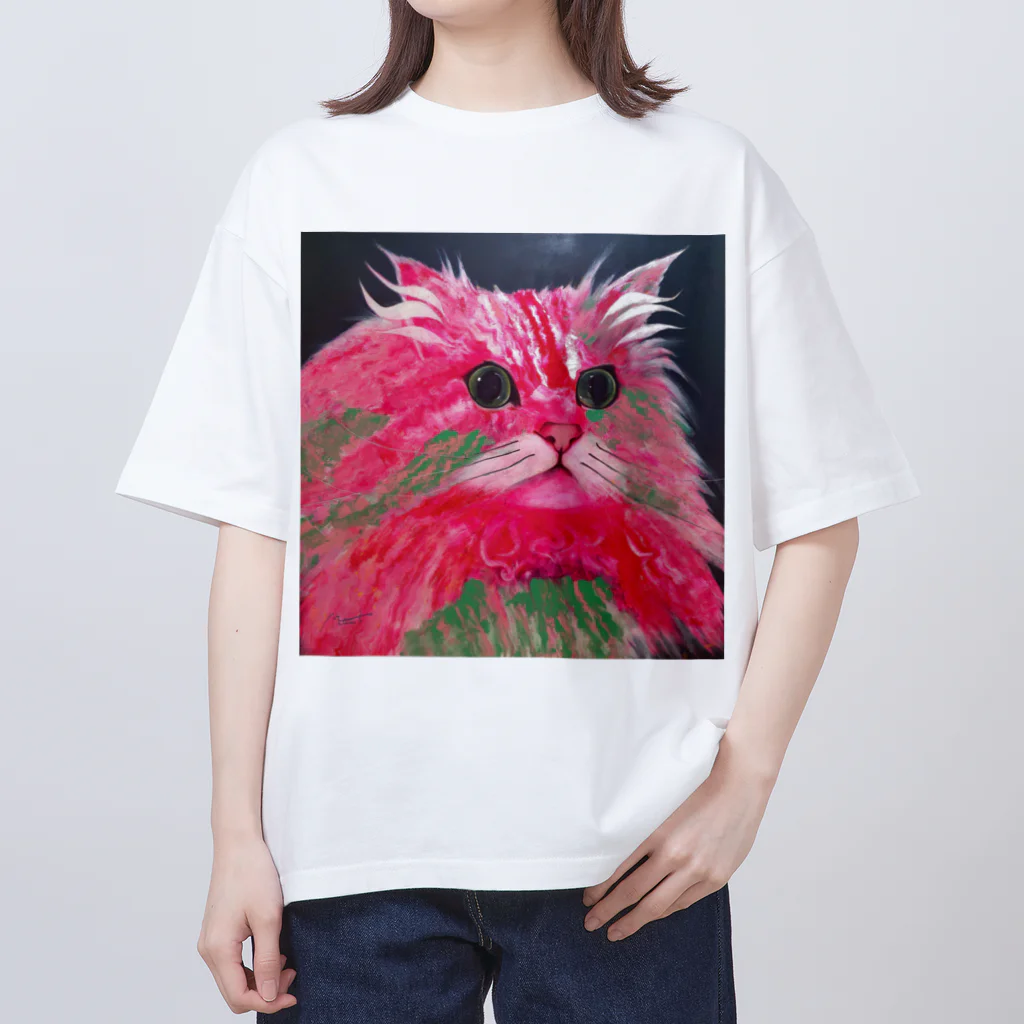 Ange Fleur （アンジュフルール）のRhodonite Cat（ロードナイト キャット） オーバーサイズTシャツ