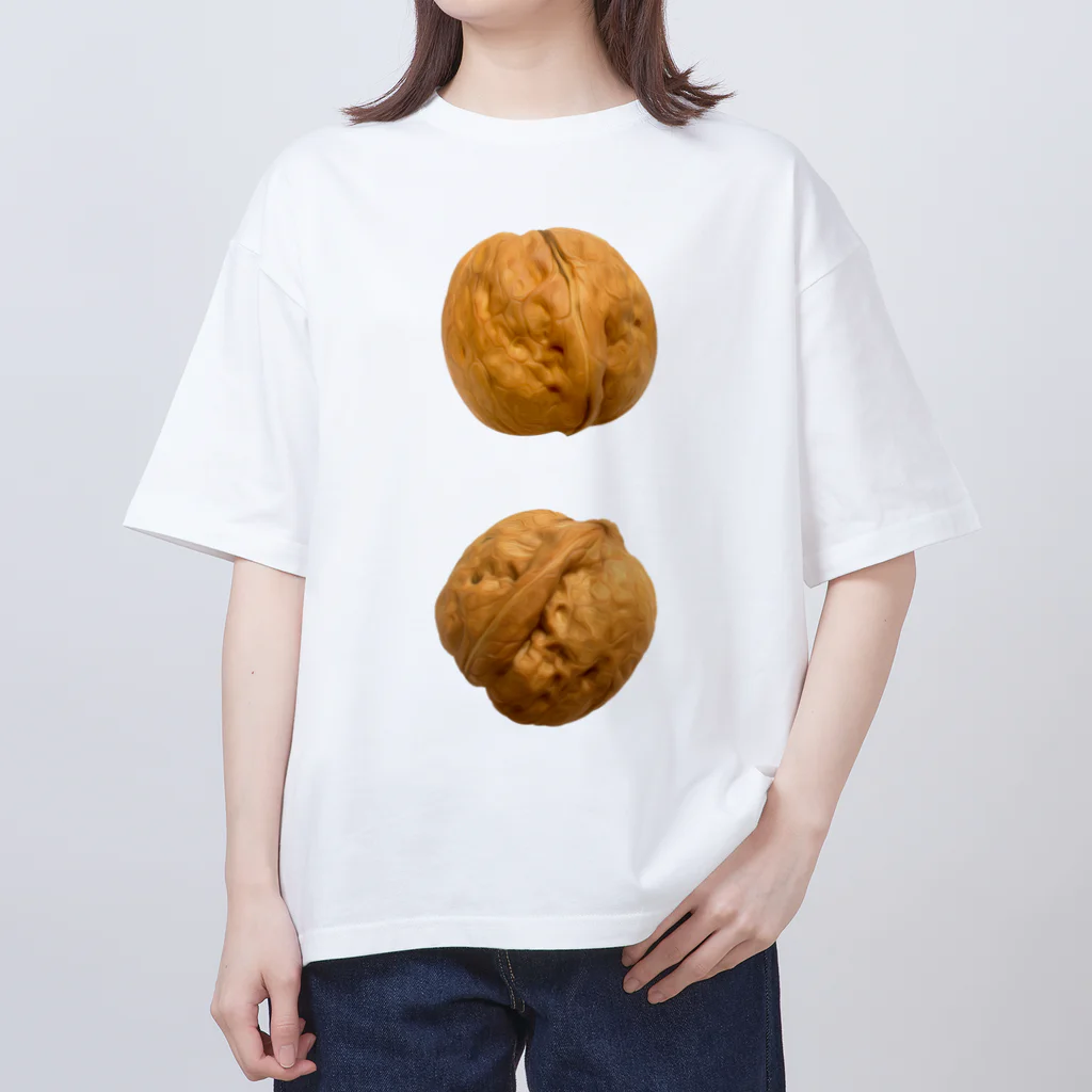 コマタヒチの【硬さの象徴】剥いてない胡桃の実 Oversized T-Shirt