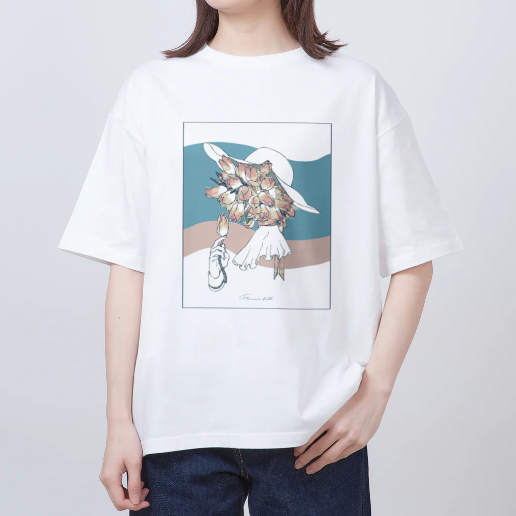 landのFlower fill オーバーサイズTシャツ