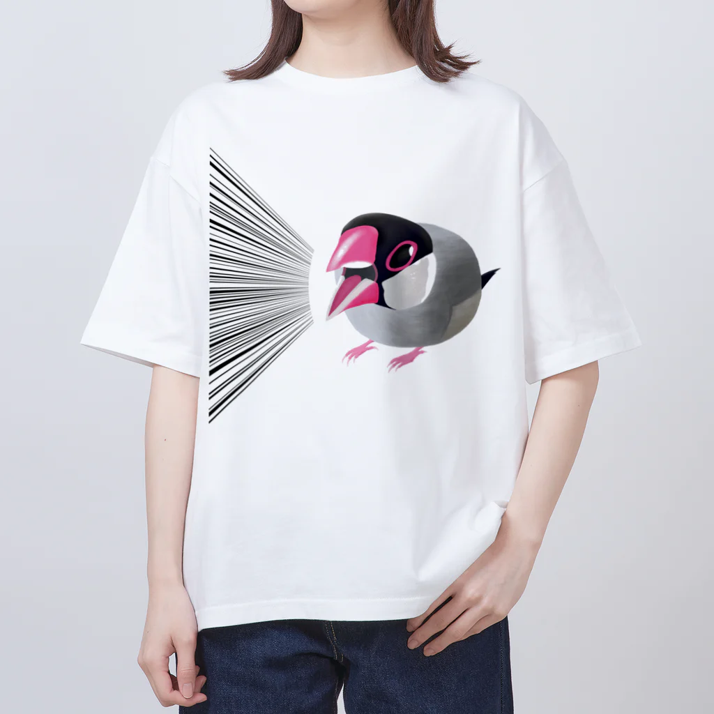 街のいろどりの激おこ！ぎゅるぎゅる桜文鳥 Oversized T-Shirt