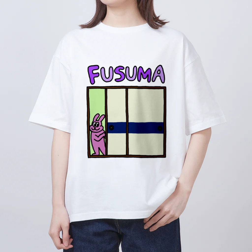 fusumerのうさぎとふすま（紺帯） Oversized T-Shirt