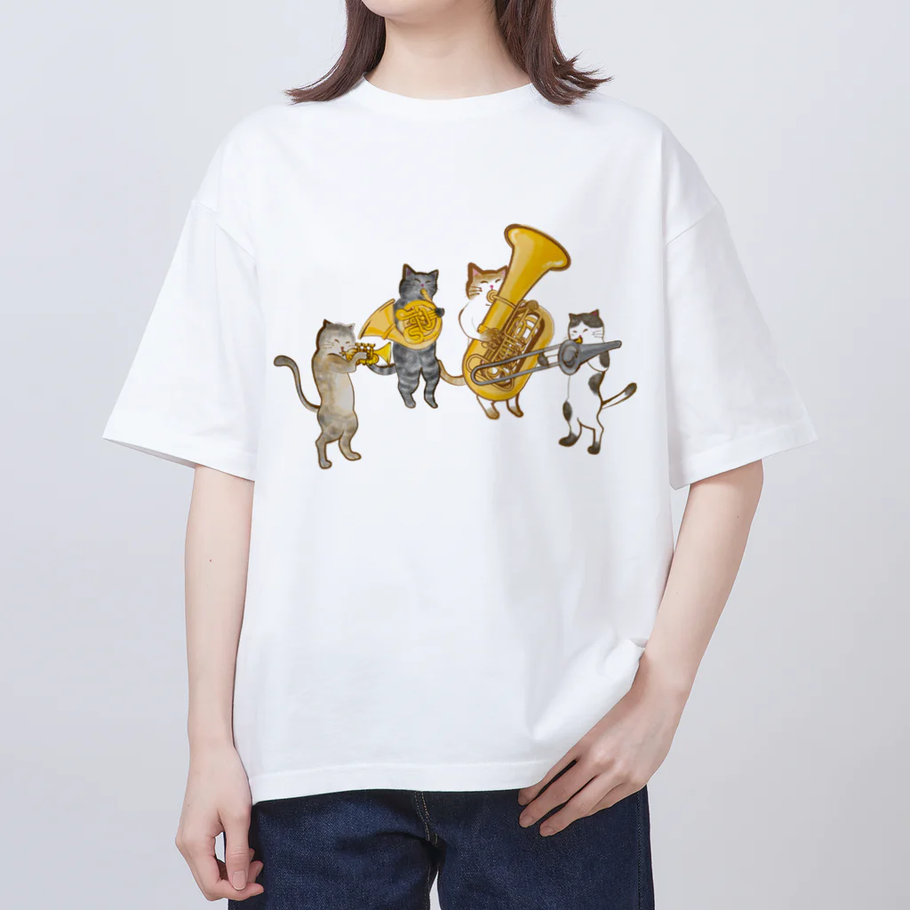 ちよ屋の三匹の猫 Oversized T-Shirt