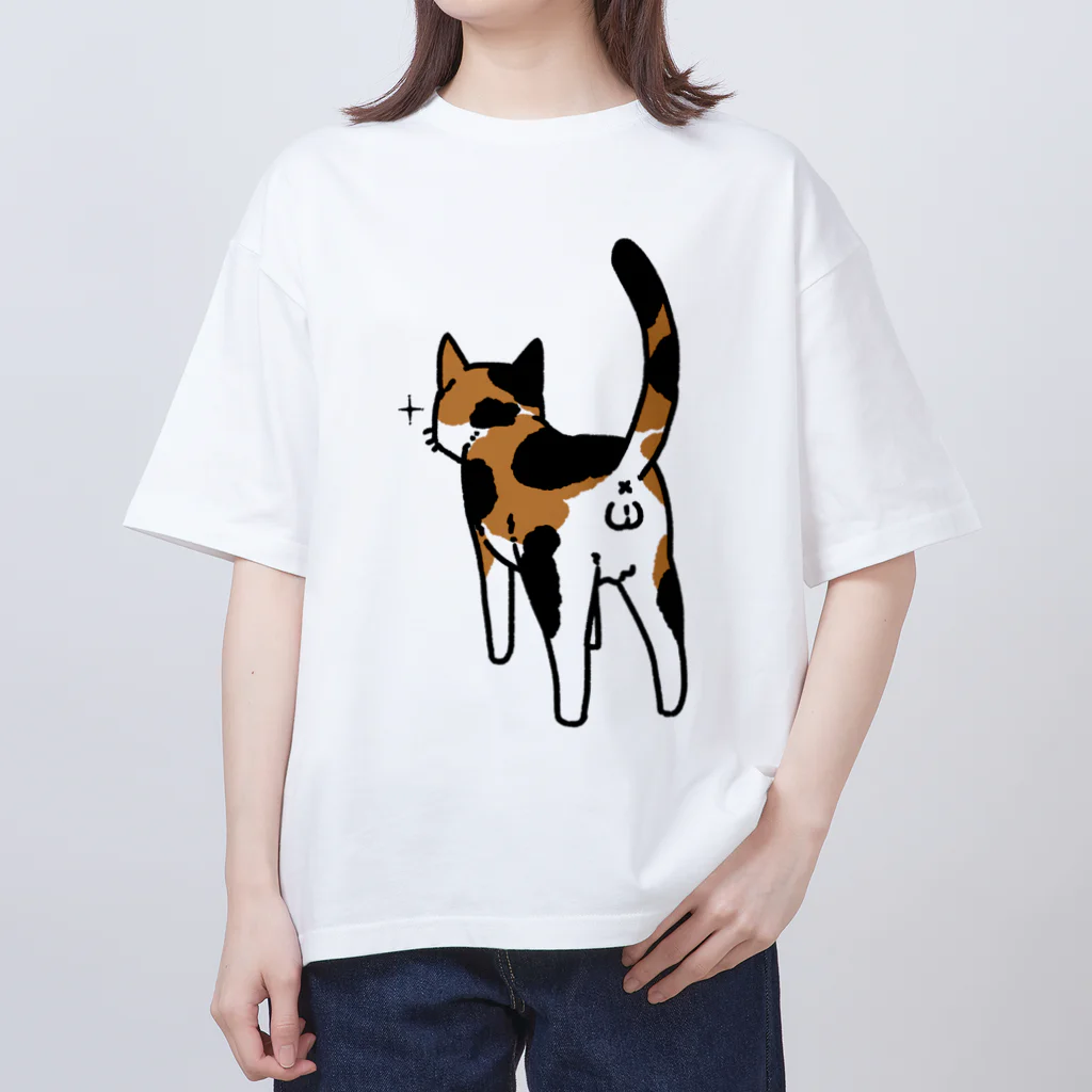 Riotoのねこけつω（三毛猫） オーバーサイズTシャツ