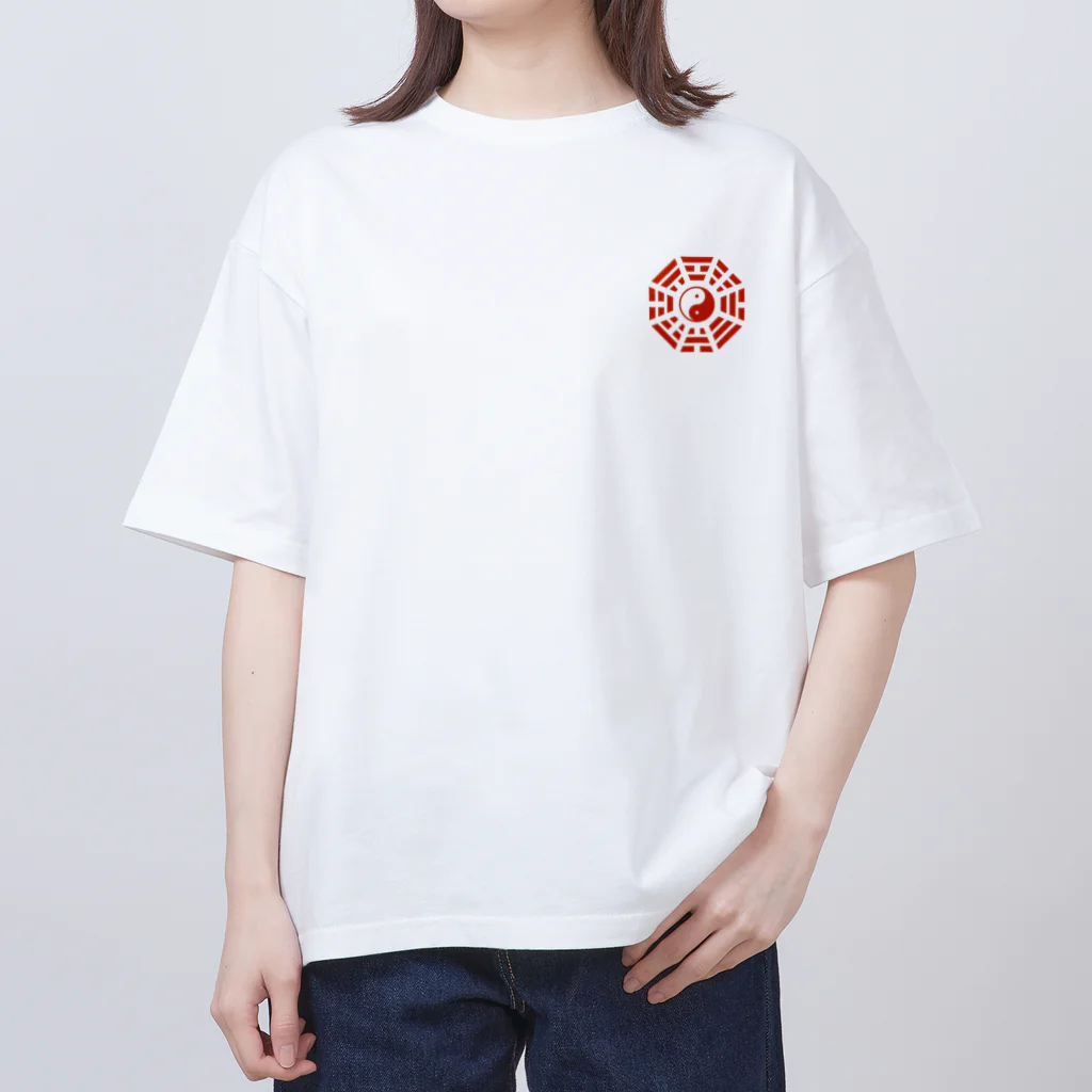 中華呪術堂（チャイナマジックホール）の太極八卦(赤)mini オーバーサイズTシャツ