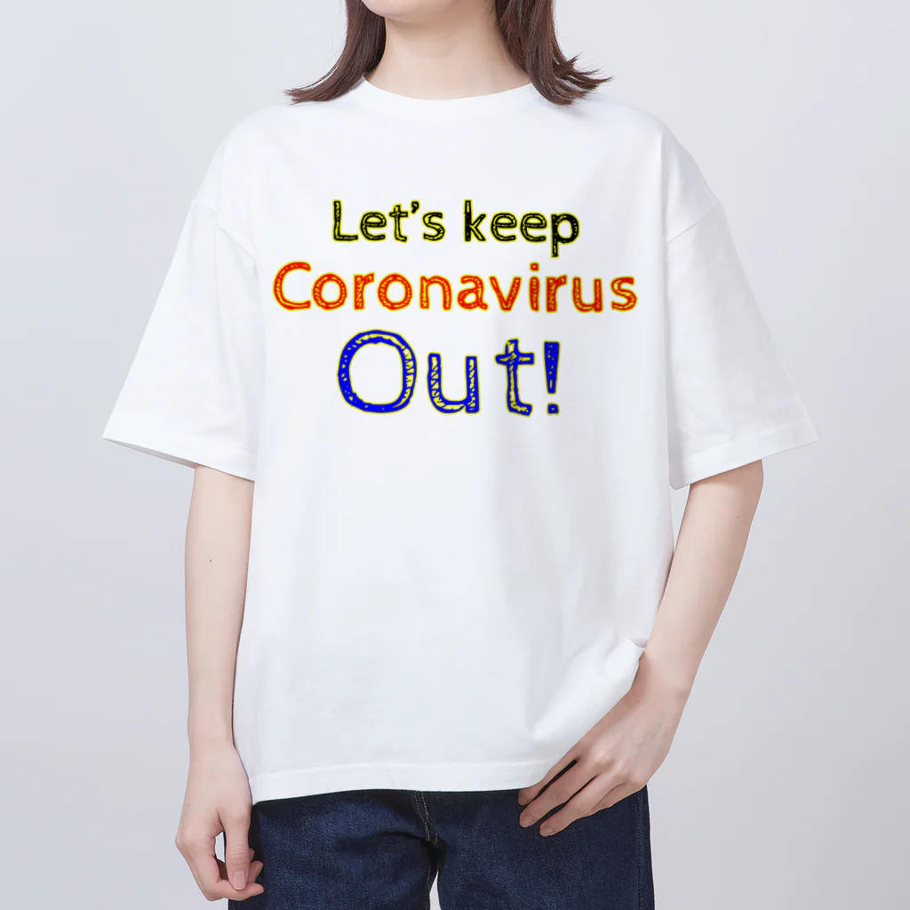 LalaHangeulのStop COVID-19 ~英語バージョン~ オーバーサイズTシャツ