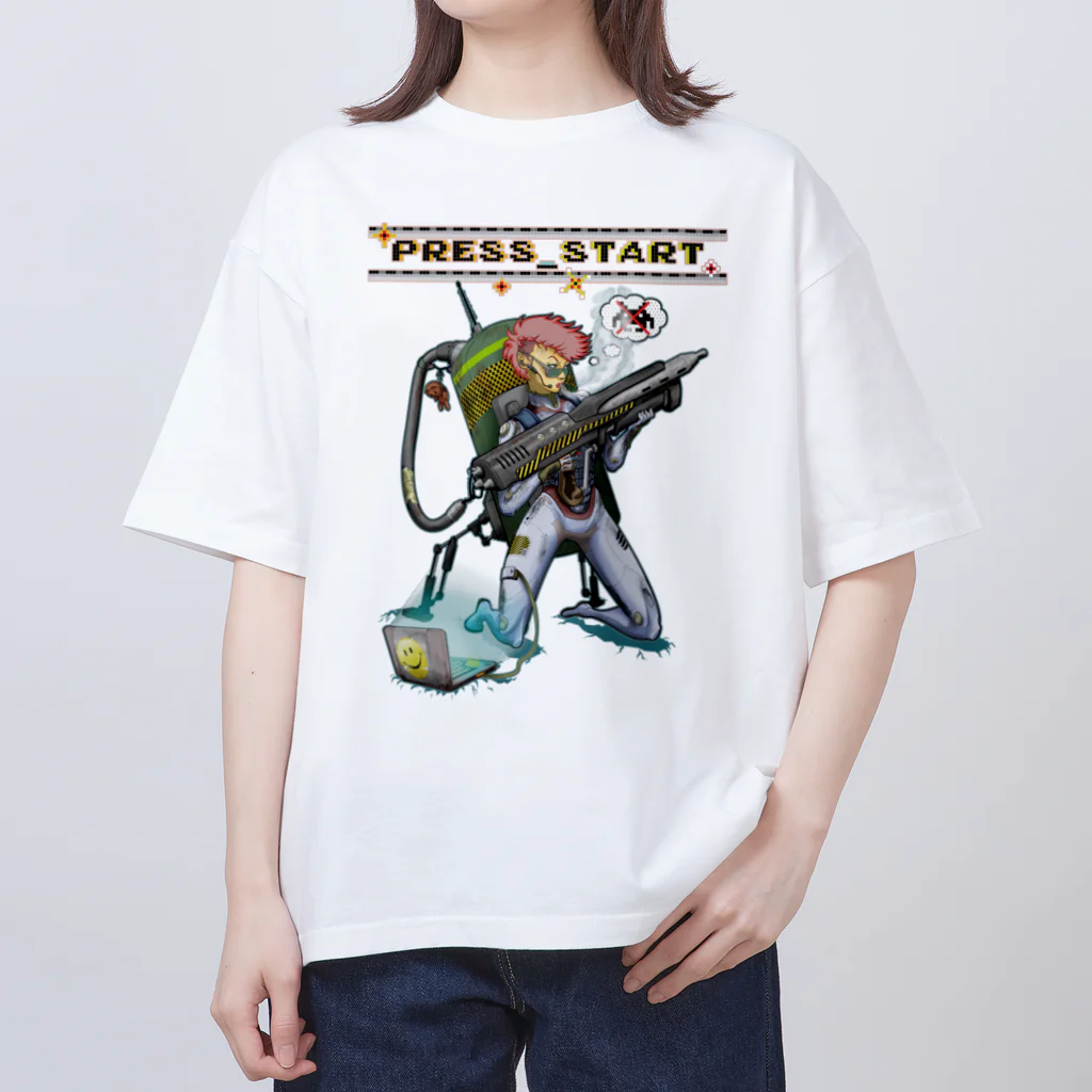 nidan-illustrationの“PRESS START” 2-#1 オーバーサイズTシャツ