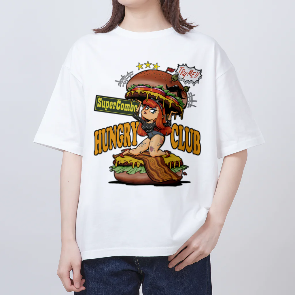 nidan-illustrationの"HUNGRY CLUB" オーバーサイズTシャツ