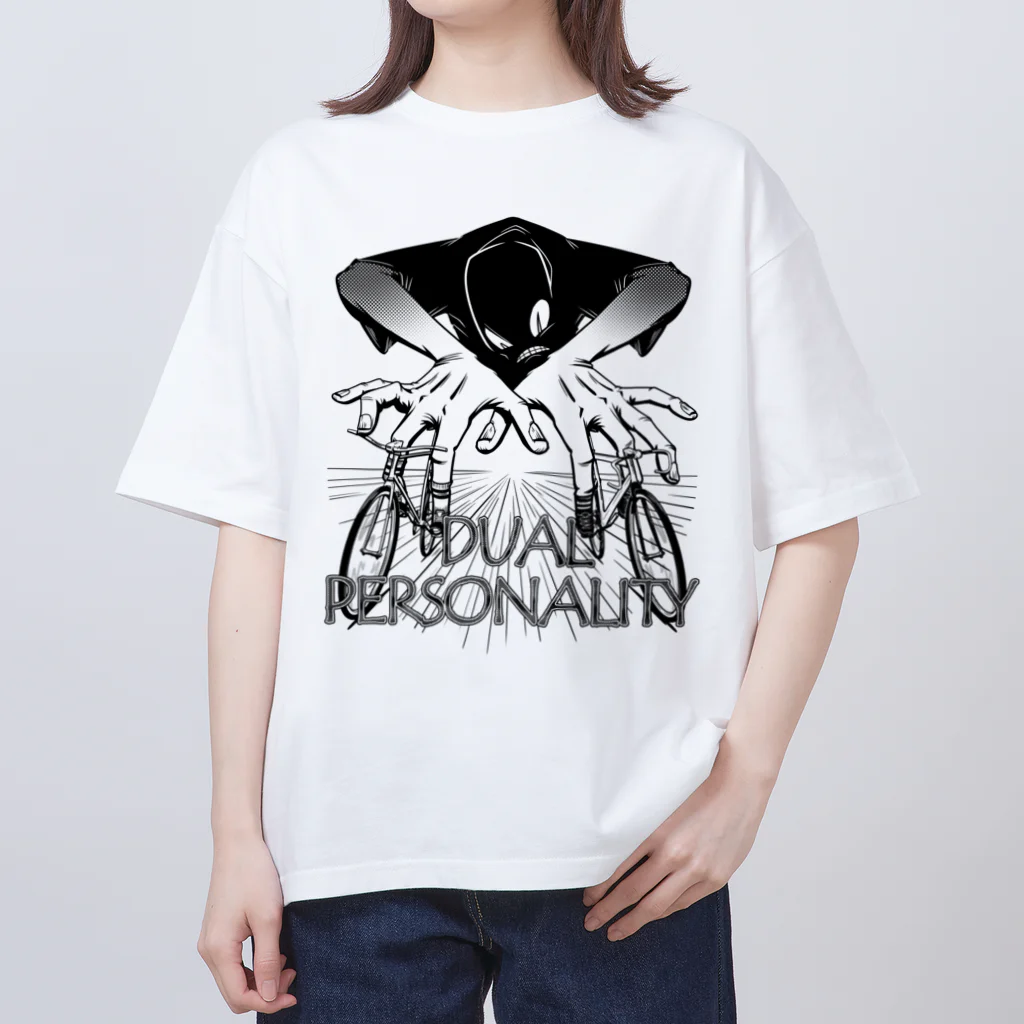 nidan-illustrationの"DUAL PERSONALITY"(B&W) #1 オーバーサイズTシャツ
