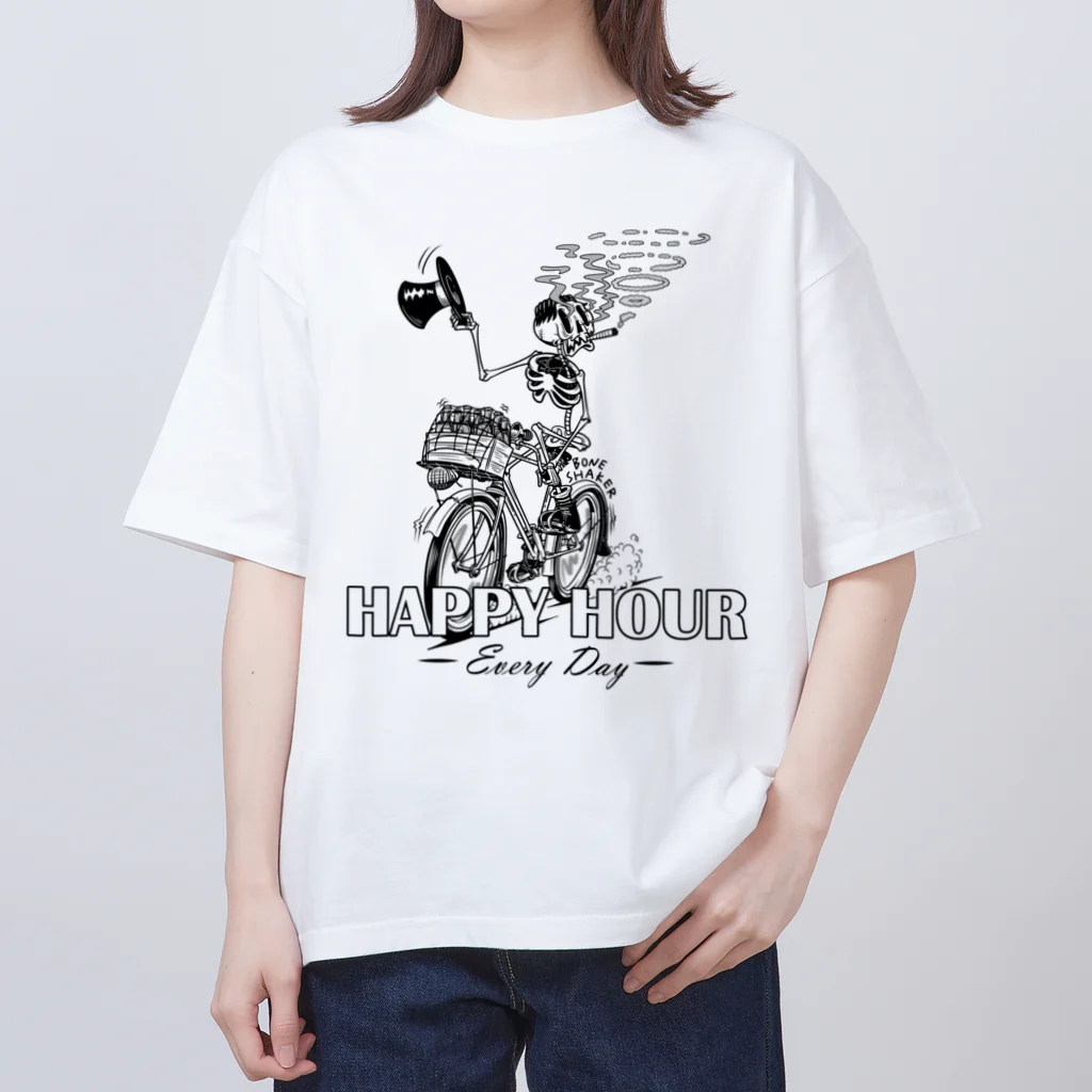 nidan-illustrationの"HAPPY HOUR"(B&W) #1 オーバーサイズTシャツ