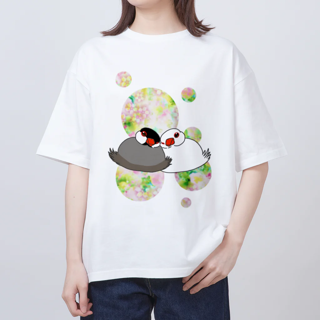 Lily bird（リリーバード）のとろける文鳥ず オーバーサイズTシャツ