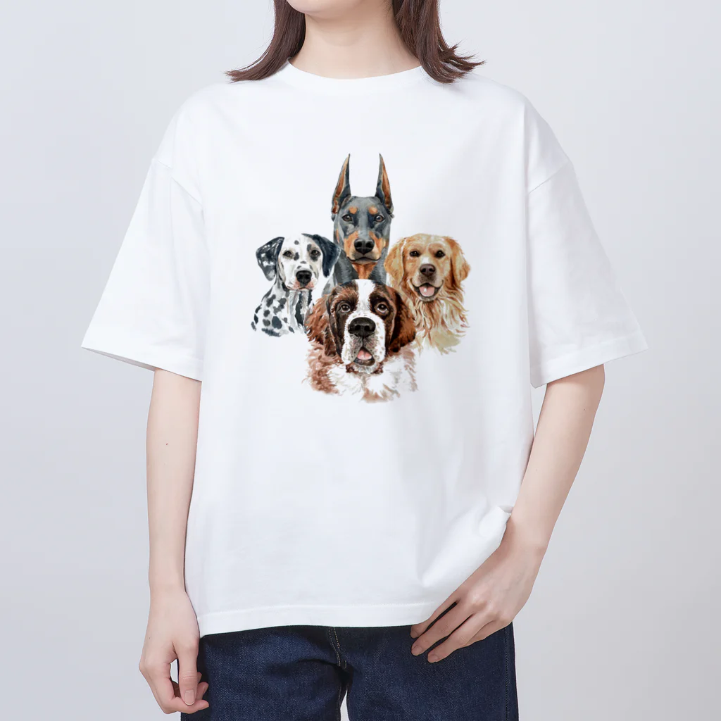 SANKAKU DESIGN STOREの賢くて優しい、大きい犬たち。 オーバーサイズTシャツ
