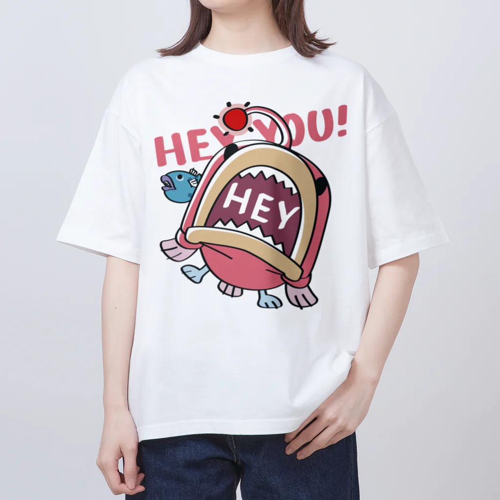 イラスト MONYAAT のHEY YOU!*釣れたかもA* オーバーサイズTシャツ