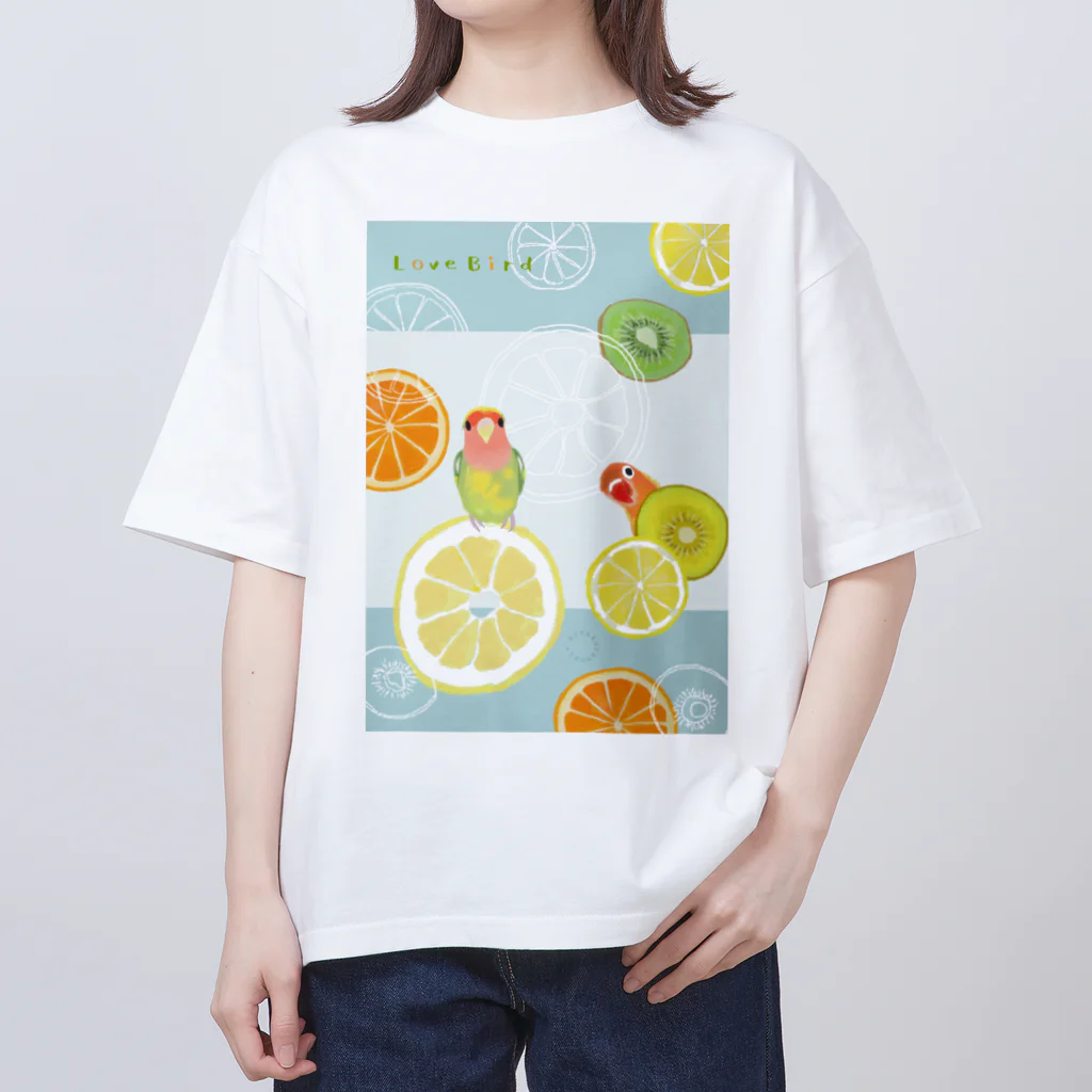 小桜森のラブバとフルーツ（白地用） Oversized T-Shirt