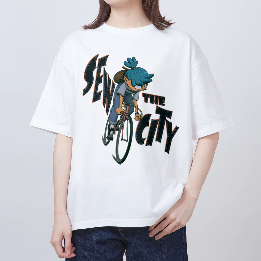 nidan-illustrationの"SEW the CITY" オーバーサイズTシャツ