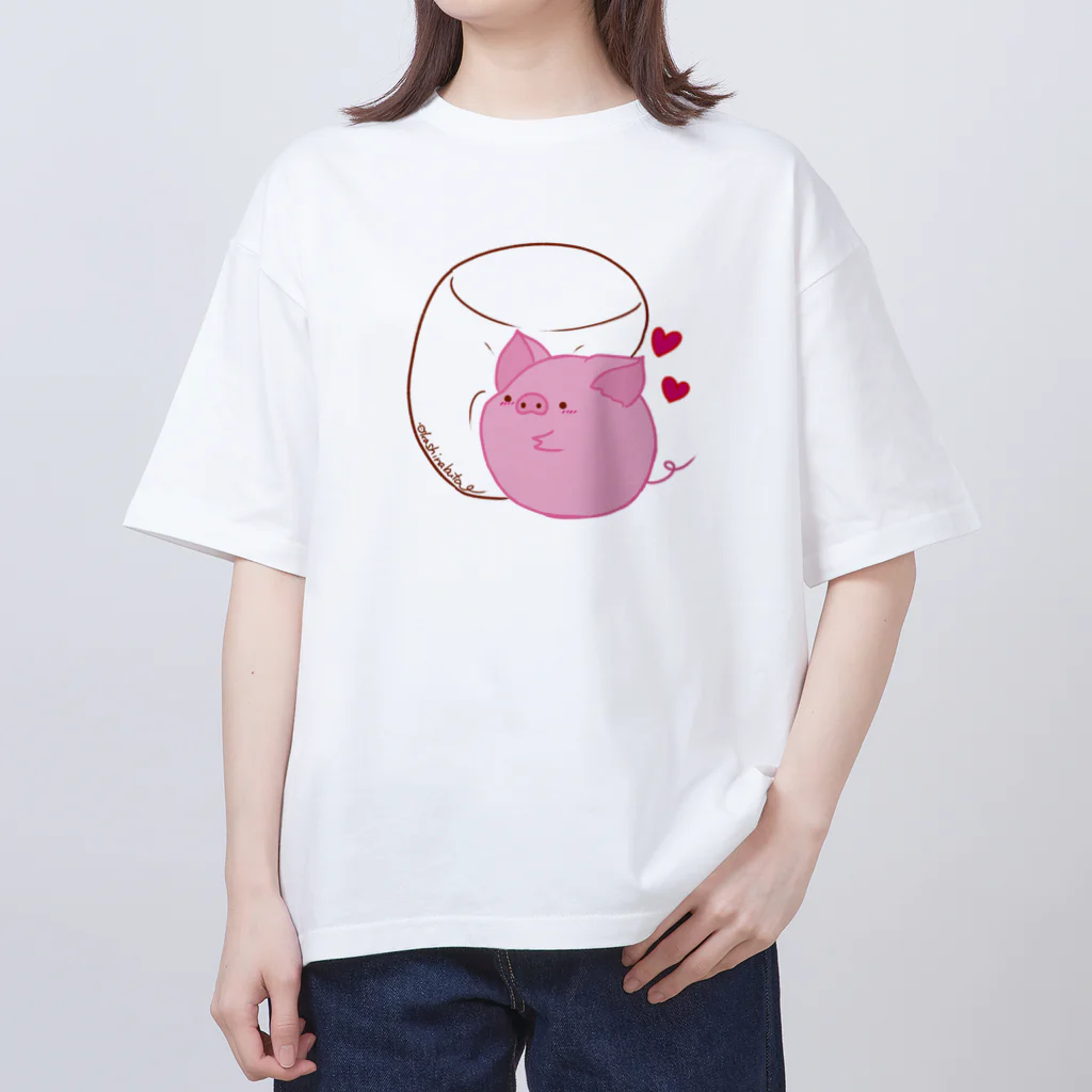 Draw freelyのぶたくんとマシュマロ Oversized T-Shirt