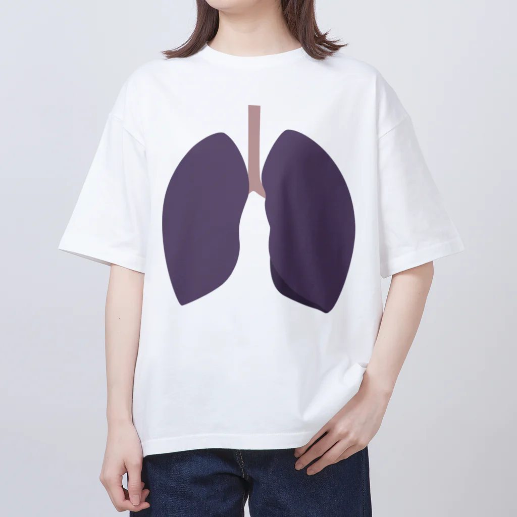 8anna storeの人体のなぞ。縮んだ黒い肺。 Oversized T-Shirt