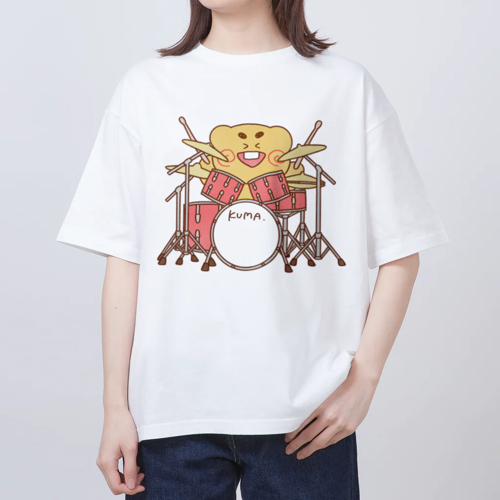 ふるりかのドラマーくまごん オーバーサイズTシャツ