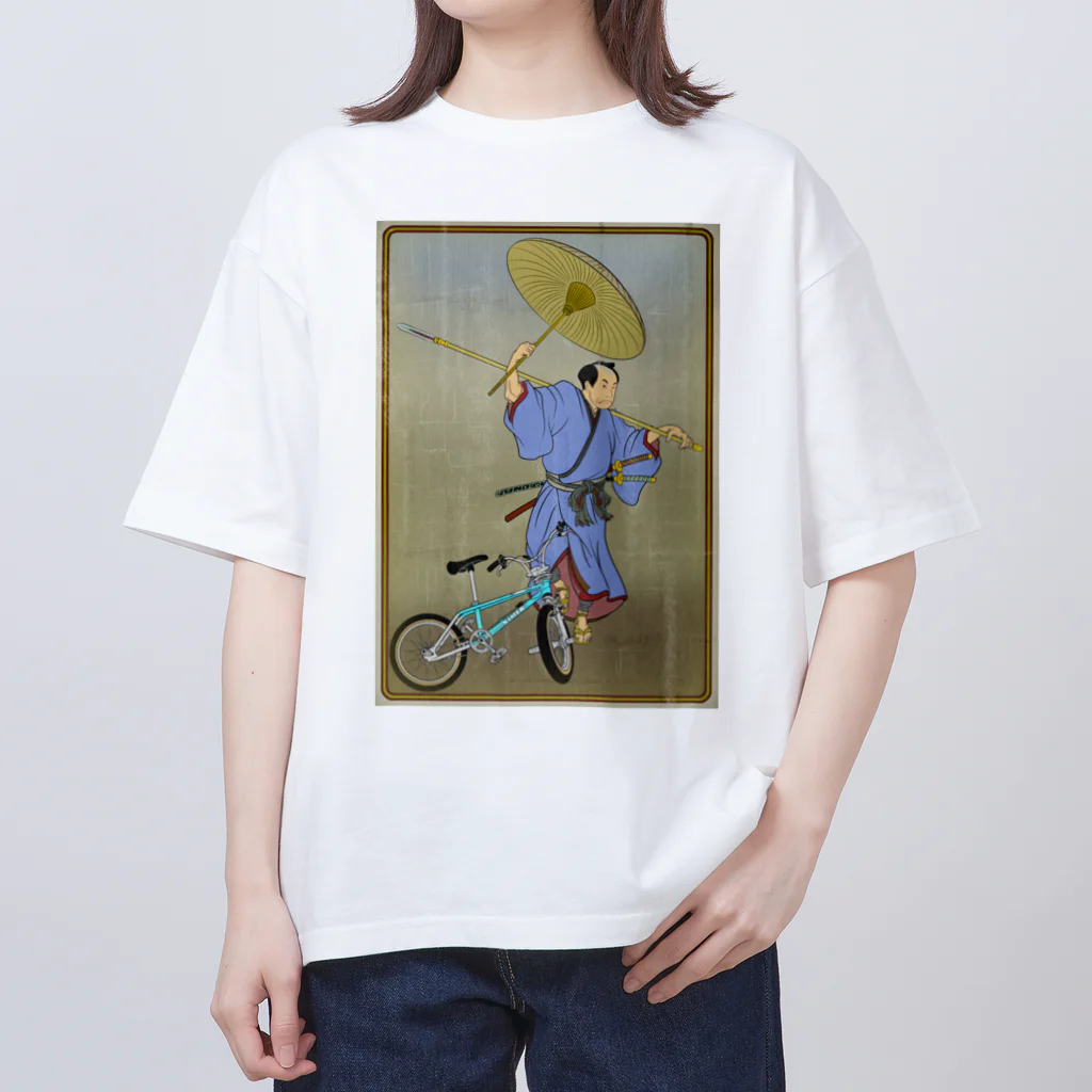 nidan-illustrationの"bmx samurai" #1 オーバーサイズTシャツ