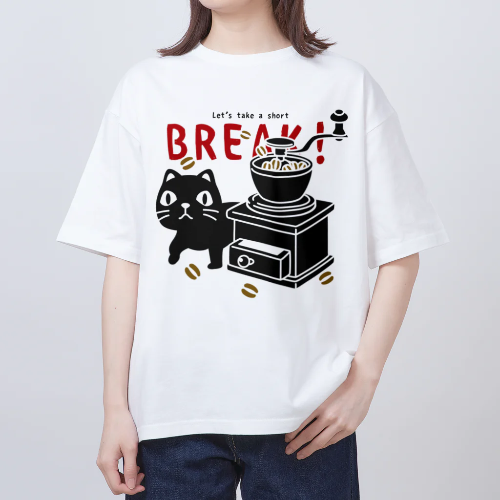 イラスト MONYAAT のやみねこのコーヒー*A オーバーサイズTシャツ